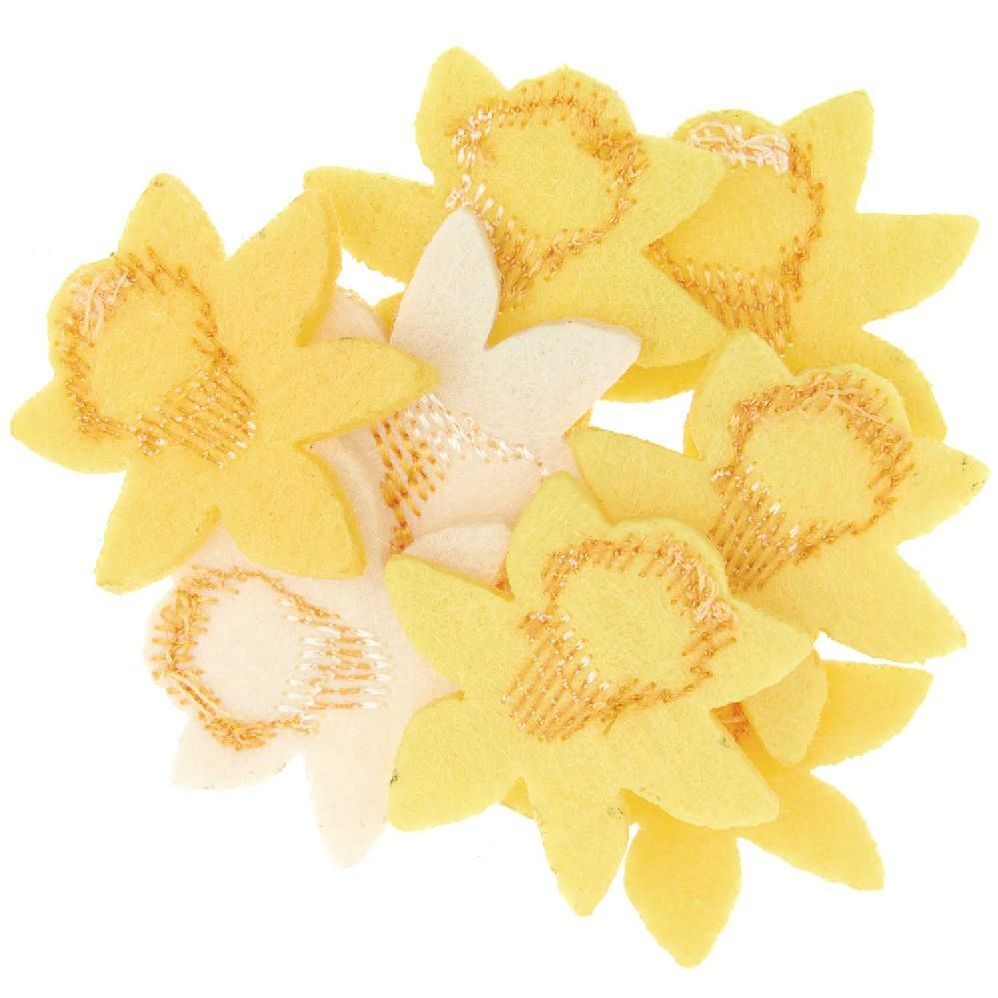 Filzstreu Narzissen, gelb bestickt, 8 Stk main product photo