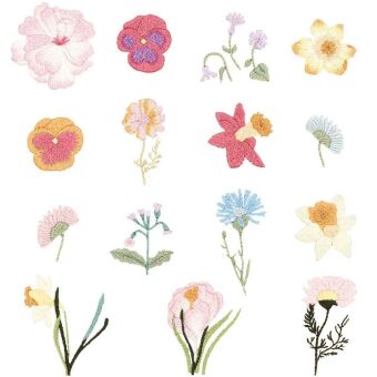 Stick & Stitch Packung Frühlingsblumen