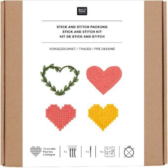 Stick & Stitch Packung Pixel Art Herzen