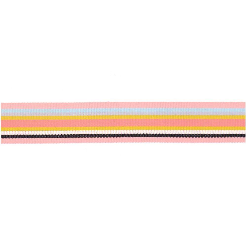 Webband Multi Streifen, Rosa/Schwarz/Iri/Grau/Gelb/Blau main product photo
