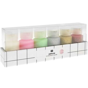 Acrylini Set Glitter Colours, 6 x 22 ml