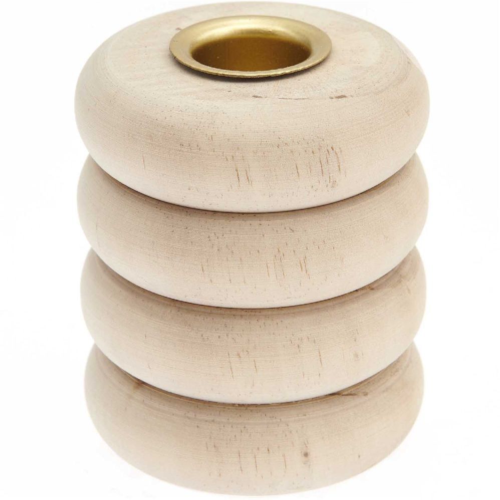 Holz Kerzenhalter Ringe, groß, 7x7x8cm main product photo