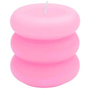 Stumpenkerze "Ringe", Rosa