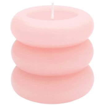 Stumpenkerze "Ringe", Apricot