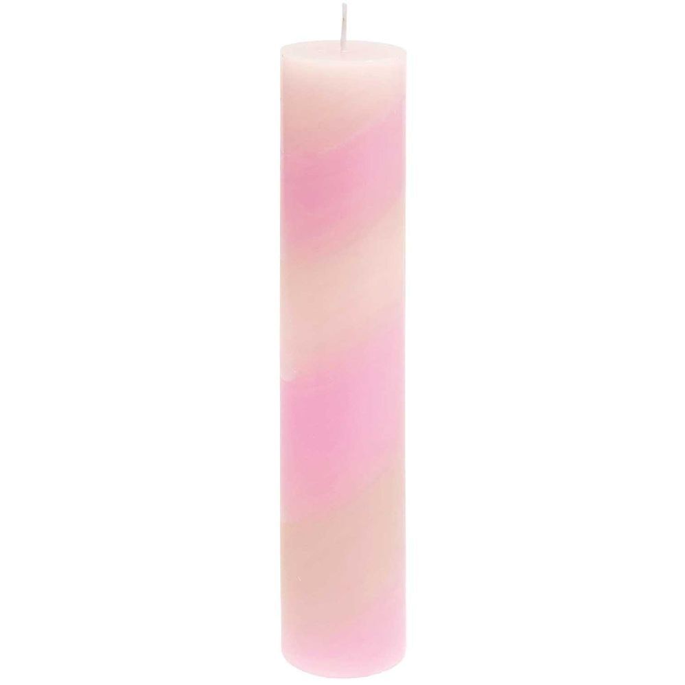 Stabkerze gestreift Rosa/Pink main product photo