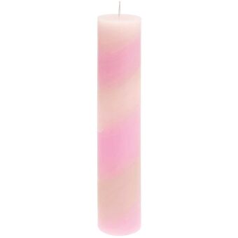 Stabkerze gestreift Rosa/Pink