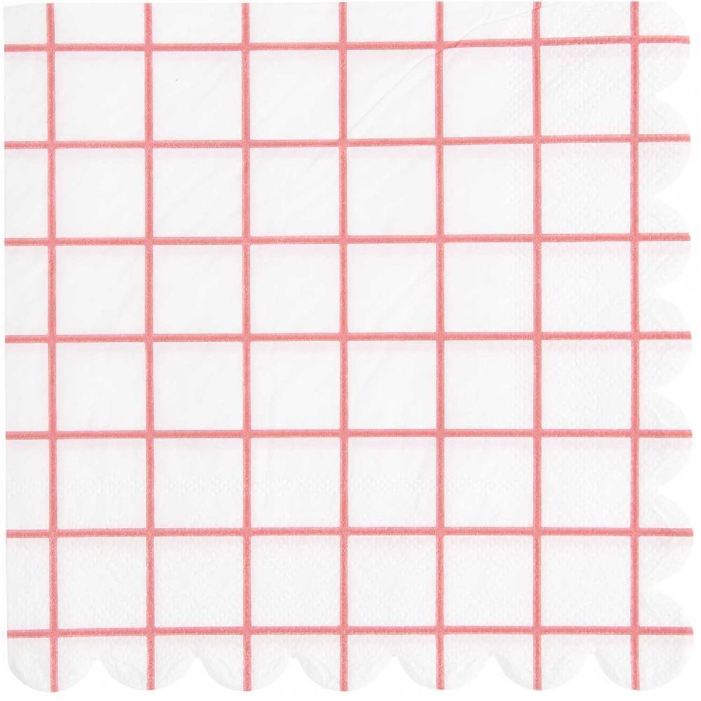 Servietten Raster, Weiß/Neon Pink, FSC MIX main product photo