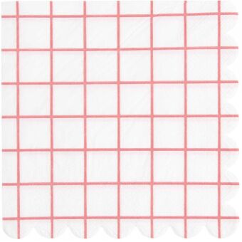 Servietten Raster, Weiß/Neon Pink, FSC MIX
