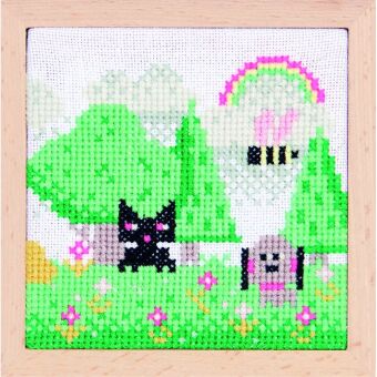 Stickpackung Gezählter Kreuzstich, Pixel Art Landschaft, medium