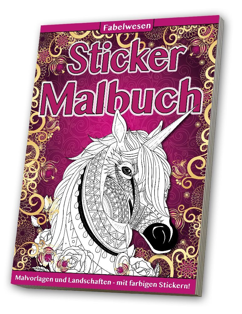 Sticker Malbuch: Erwachsene Tiere & Fabelwesen main product photo