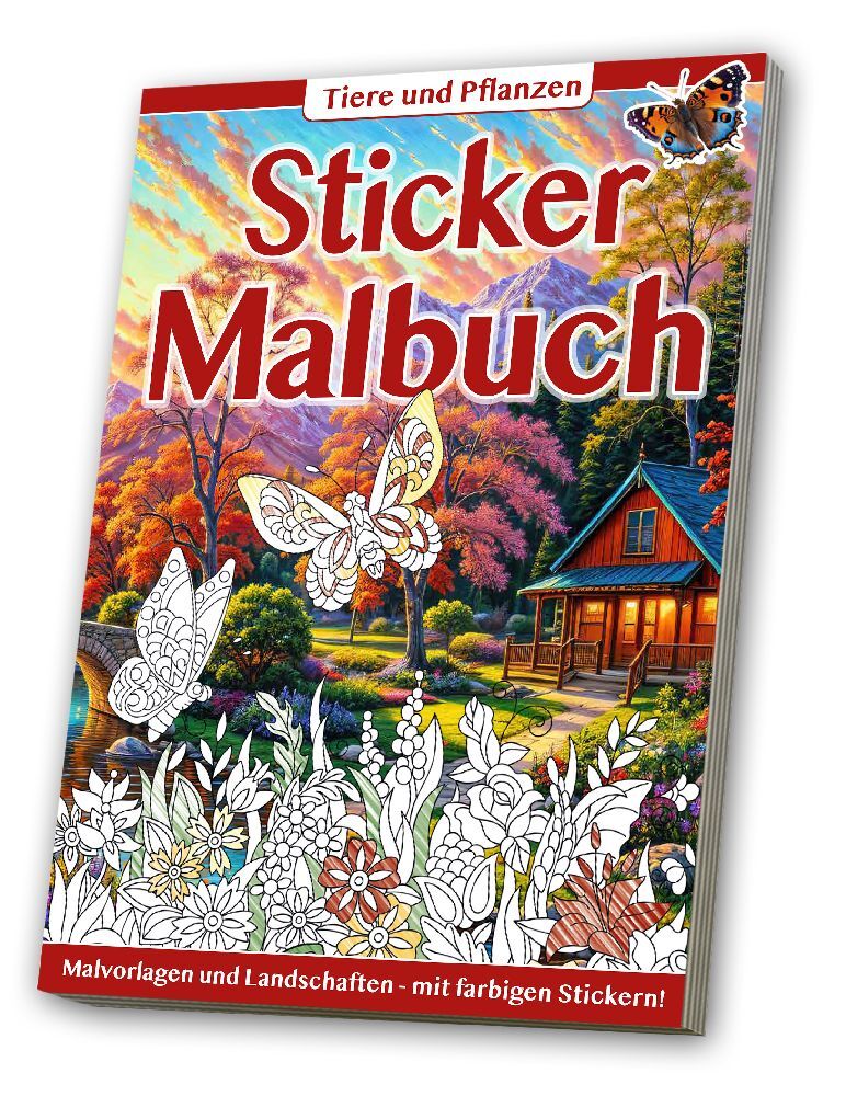 Sticker Malbuch: Erwachsene Tiere & Pflanzen main product photo