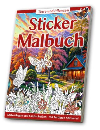 Sticker Malbuch: Erwachsene  Tiere & Pflanzen