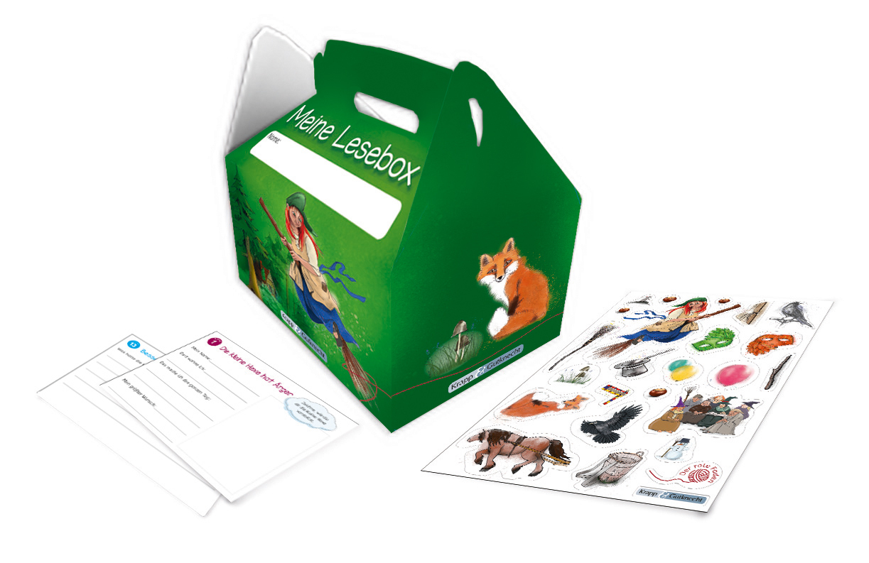 Lesebox mit Erinnerungskärtchen und Stickerbogen, m. 22 Buch, m. 1 Beilage, m. 1 Beilage, 3 Teile main product photo
