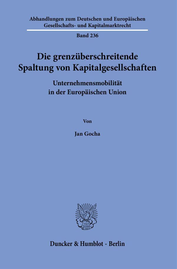 Die grenzüberschreitende Spaltung von Kapitalgesellschaften main product photo