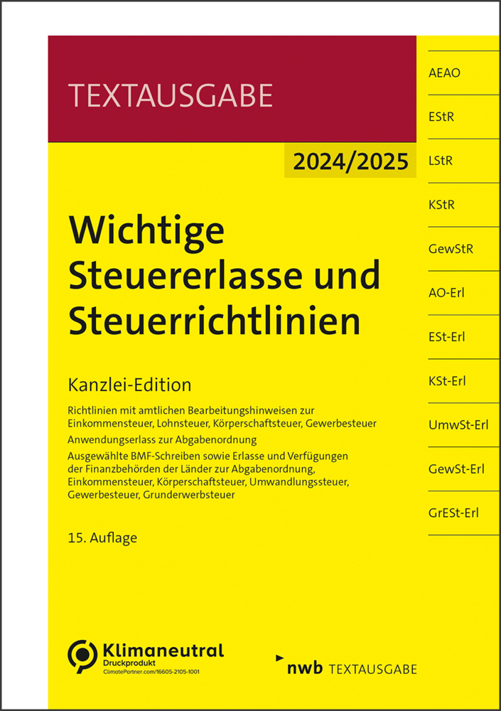 Wichtige Steuererlasse und Steuerrichtlinien main product photo