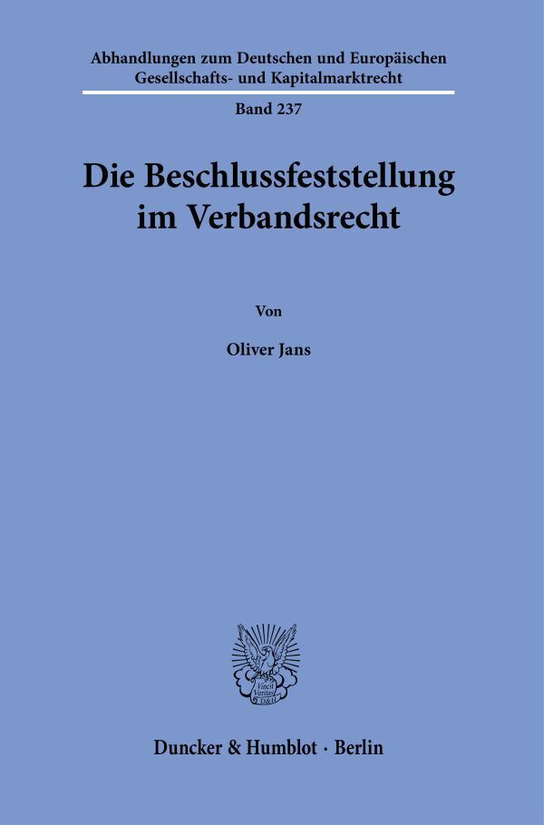 Die Beschlussfeststellung im Verbandsrecht main product photo