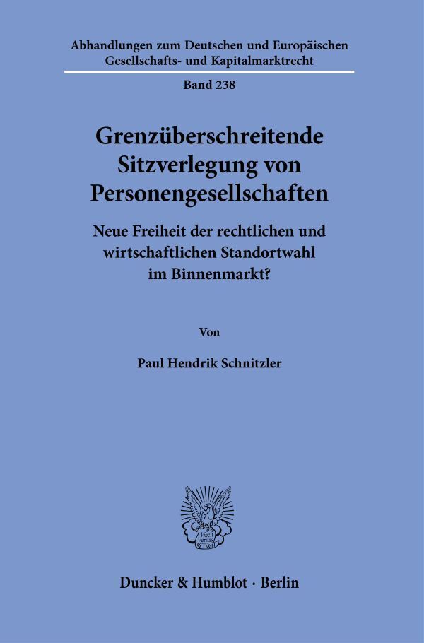 Grenzüberschreitende Sitzverlegung von Personengesellschaften main product photo