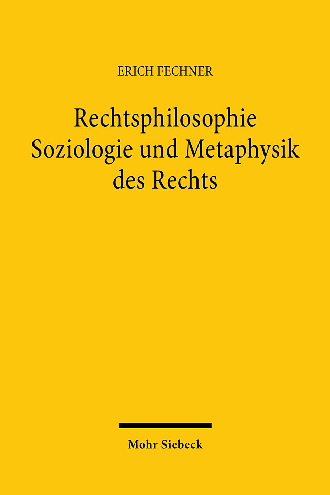 Rechtsphilosophie. Soziologie und Metaphysik des Rechts main product photo