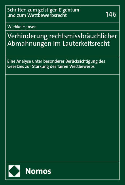 Verhinderung rechtsmissbräuchlicher Abmahnungen im Lauterkeitsrecht main product photo