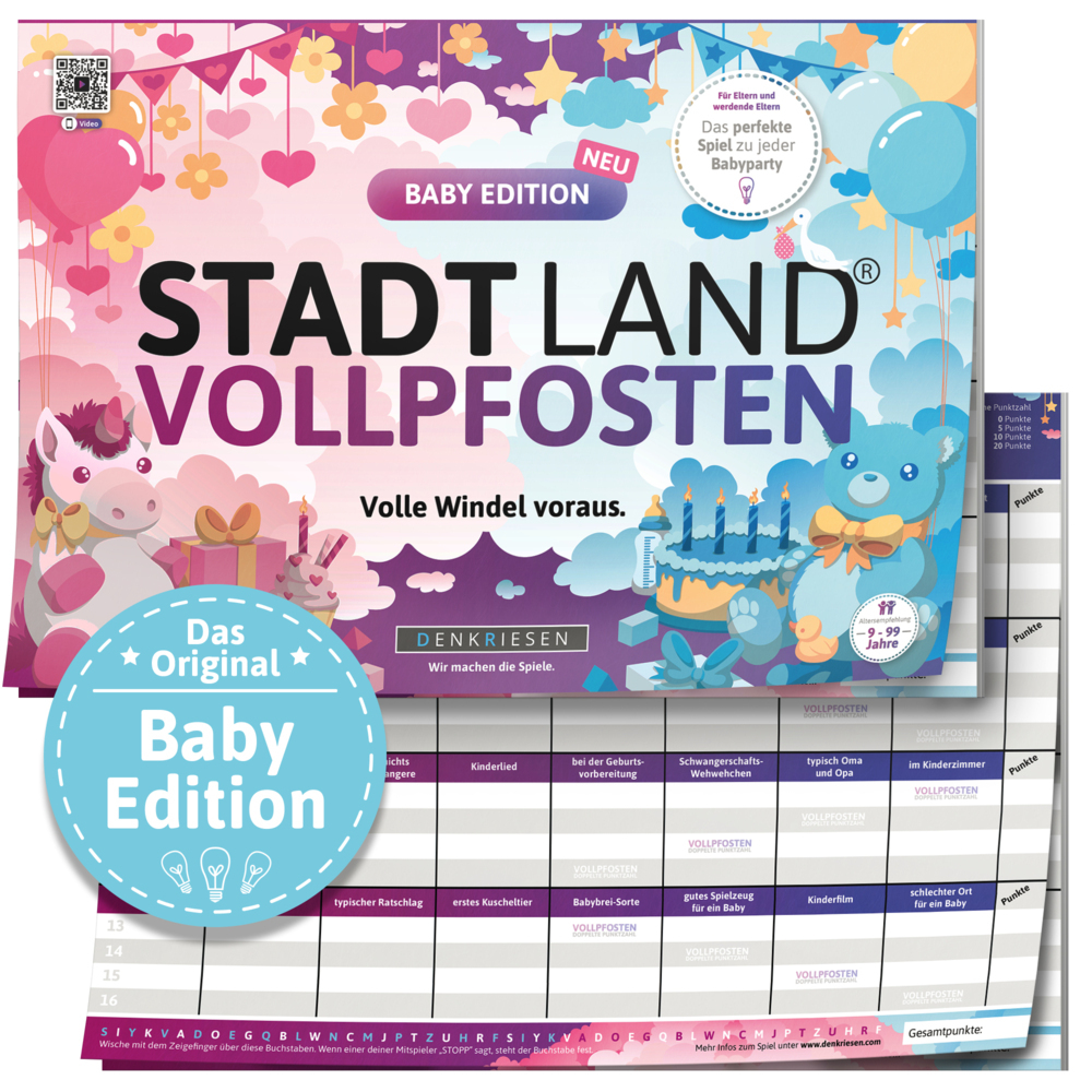 DENKRIESEN - STADT LAND VOLLPFOSTEN® - BABY EDITION - "Volle Windel voraus." - A4 main product photo