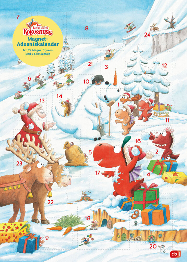 Der kleine Drache Kokosnuss - Magnet-Adventskalender mit 24 verschiedenen Magnet-Motiven main product photo
