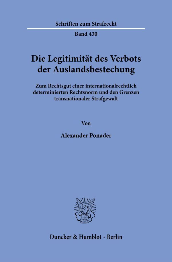 Die Legitimität des Verbots der Auslandsbestechung main product photo