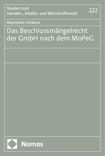 Das Beschlussmängelrecht der GmbH nach dem MoPeG main product photo