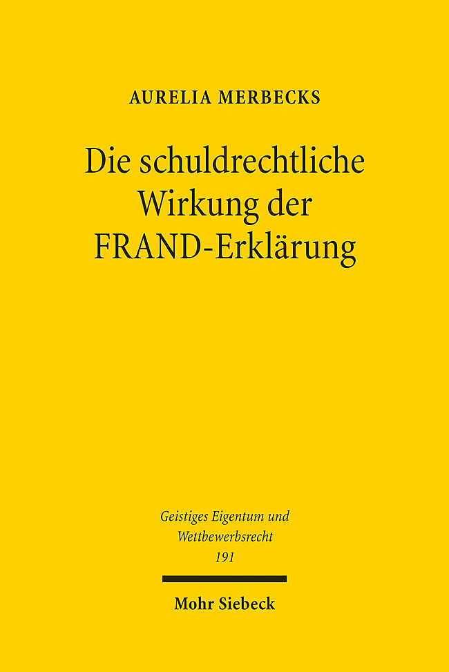 Die schuldrechtliche Wirkung der FRAND-Erklärung main product photo