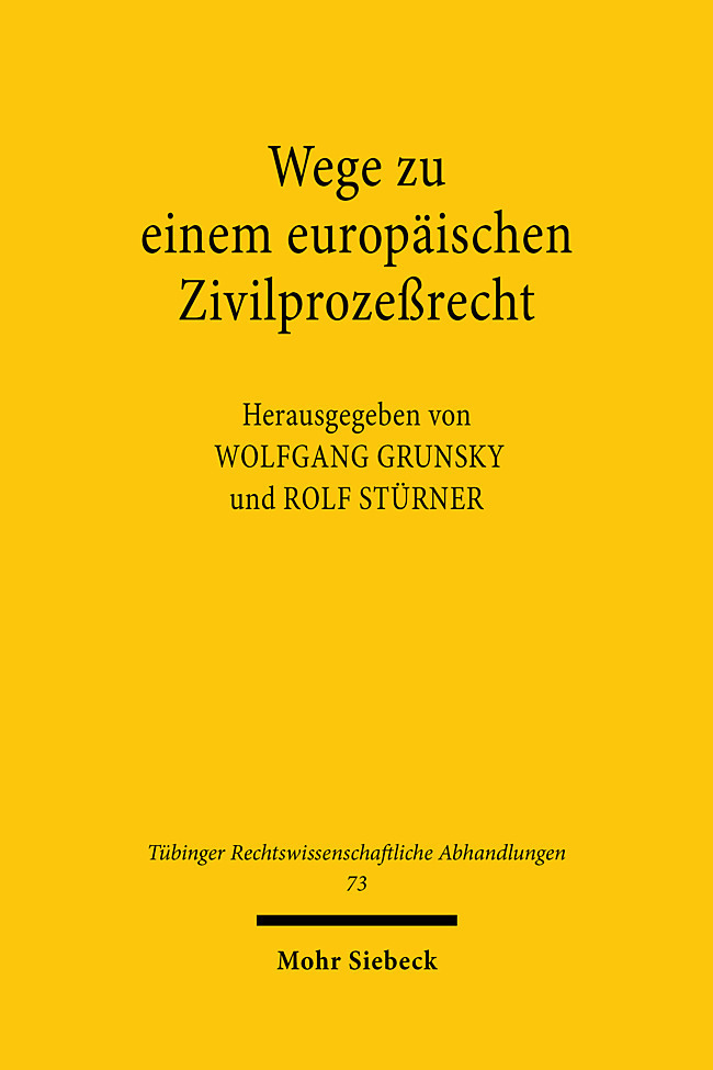 Wege zu einem europäischen Zivilprozeßrecht main product photo