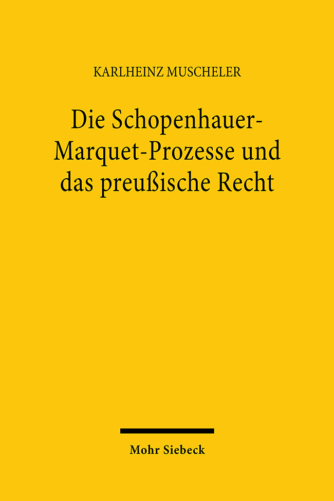 Die Schopenhauer-Marquet-Prozesse und das preußische Recht main product photo