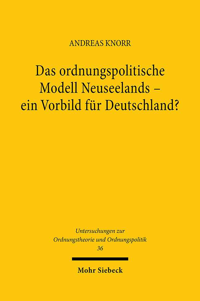 Das ordnungspolitische Modell Neuseelands - ein Vorbild für Deutschland? main product photo