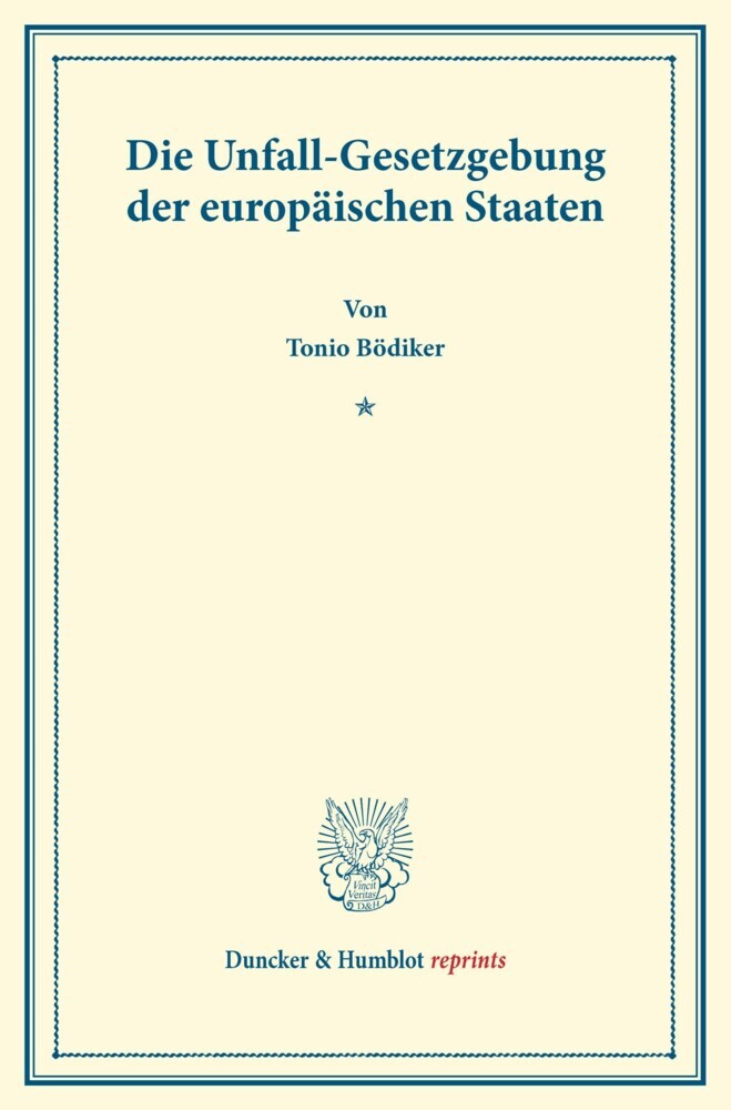 Die Unfall-Gesetzgebung der europäischen Staaten. main product photo