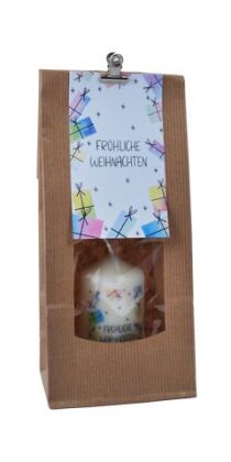 Fröhliche Weihnachten - Kerze in Tüte