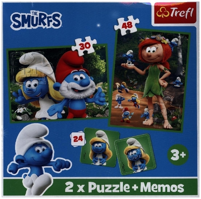 2 in 1 Puzzles + Memo - Die Schlümpfe haben Spaß main product photo