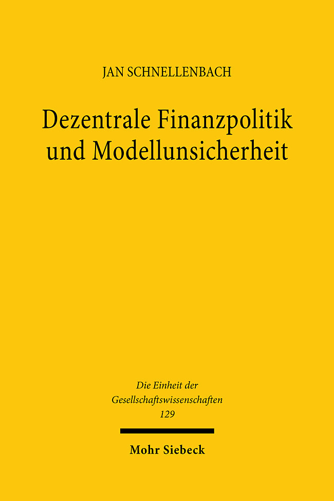 Dezentrale Finanzpolitik und Modellunsicherheit main product photo