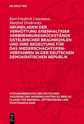 Grundlagen der Verhüttung eisenhaltiger Verbrennungsrückstände ostelbischer Braunkohlen und ihre Bedeutung für das Niederschachtofenverfahren in der Deutschen Demokratischen Republik
