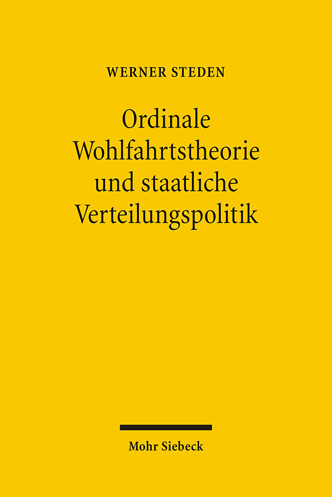 Ordinale Wohlfahrtstheorie und staatliche Verteilungspolitik main product photo