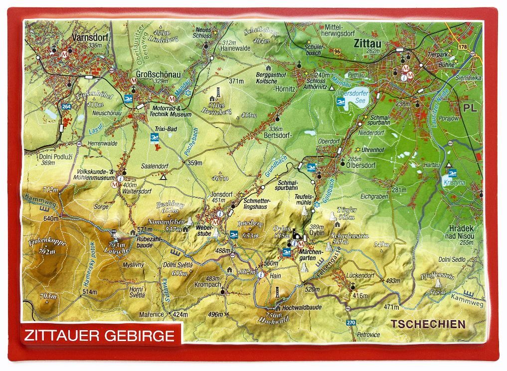 Zittauer Gebirge, Reliefpostkarte main product photo