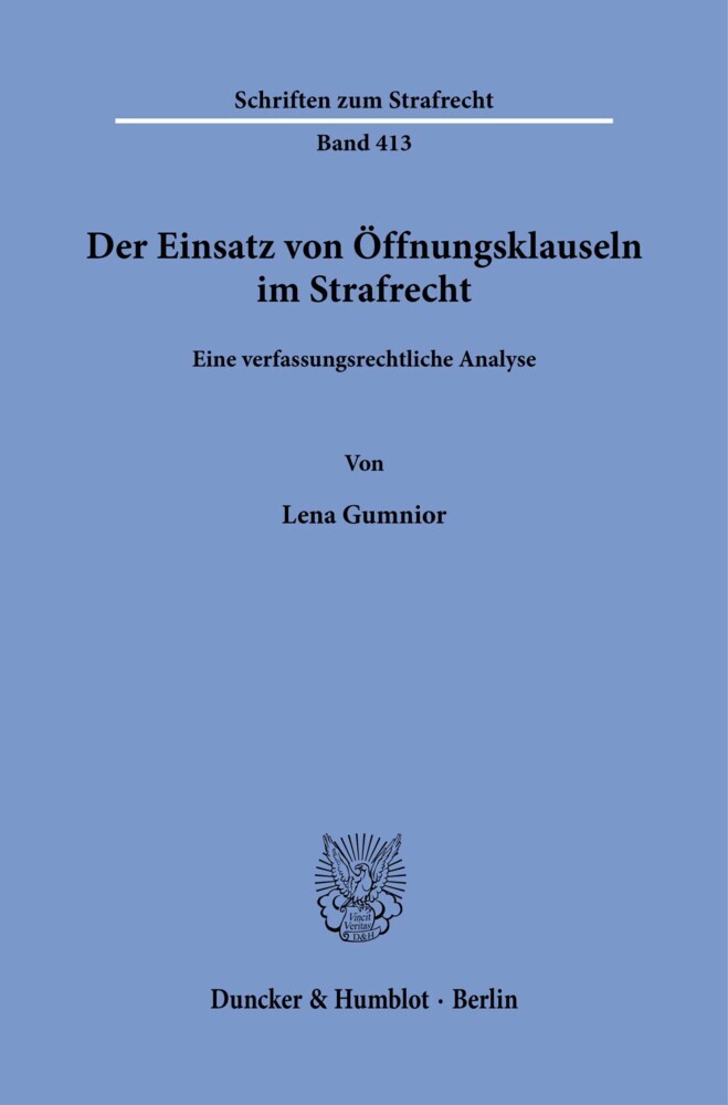Der Einsatz von Öffnungsklauseln im Strafrecht. main product photo