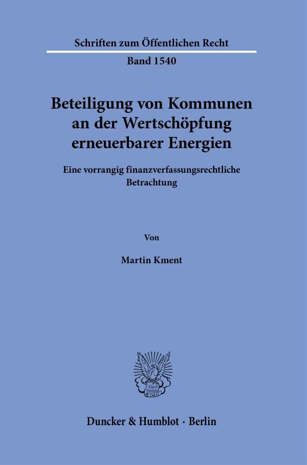 Beteiligung von Kommunen an der Wertschöpfung erneuerbarer Energien main product photo