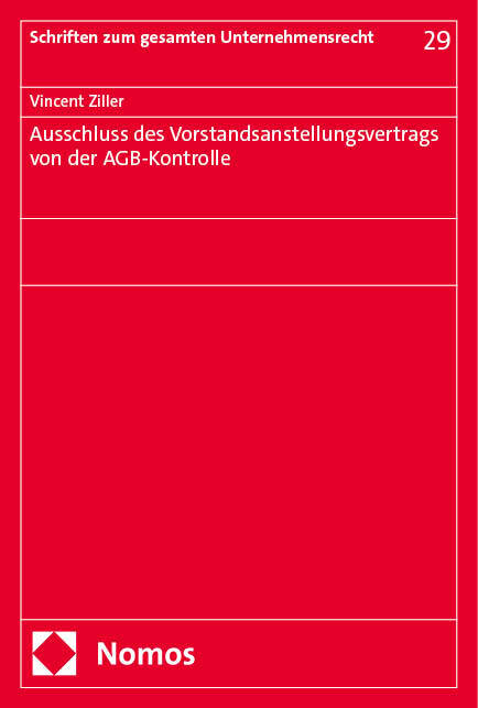 Ausschluss des Vorstandsanstellungsvertrags von der AGB-Kontrolle main product photo
