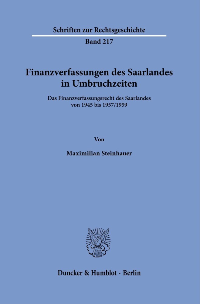 Finanzverfassungen des Saarlandes in Umbruchzeiten. main product photo