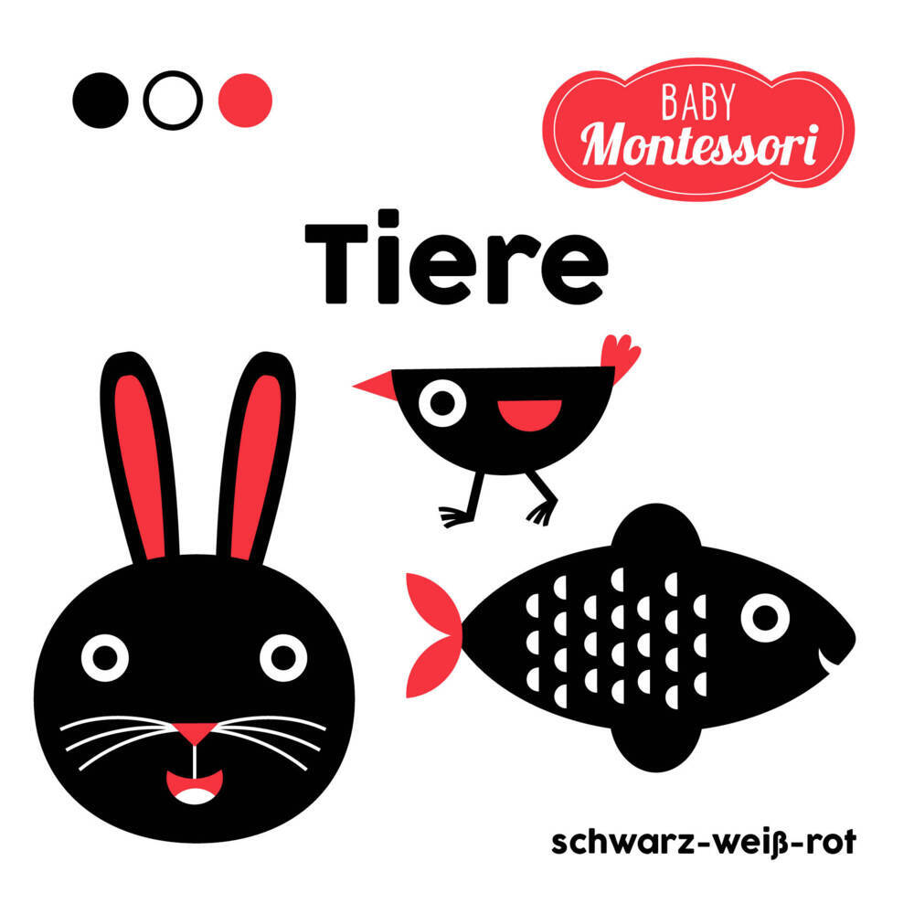 Tiere schwarz-weiß-rot (Baby Montessori) main product photo