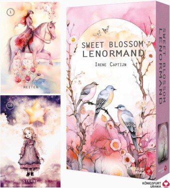 Sweet Blossom Lenormand (Lenormandkarten auf Deutsch), m. 1 Buch, m. 1 Beilage