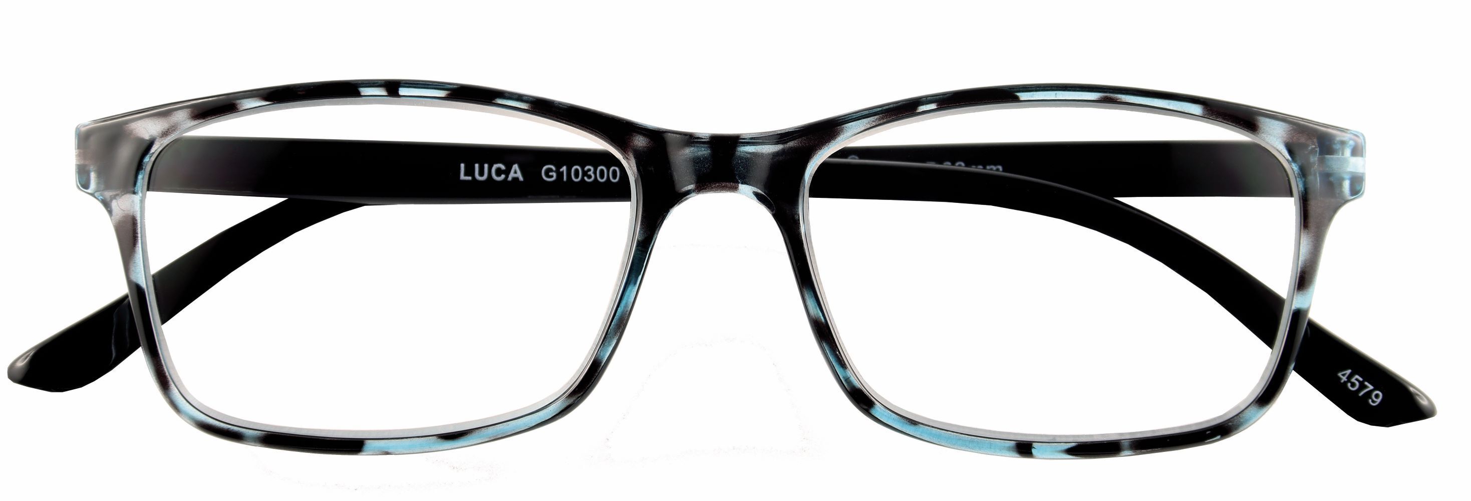 Lesebrille LUCA, blau havanna, +1.50 dpt mit Etui main product photo