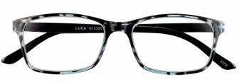 Lesebrille LUCA, blau havanna, +1.50 dpt mit Etui