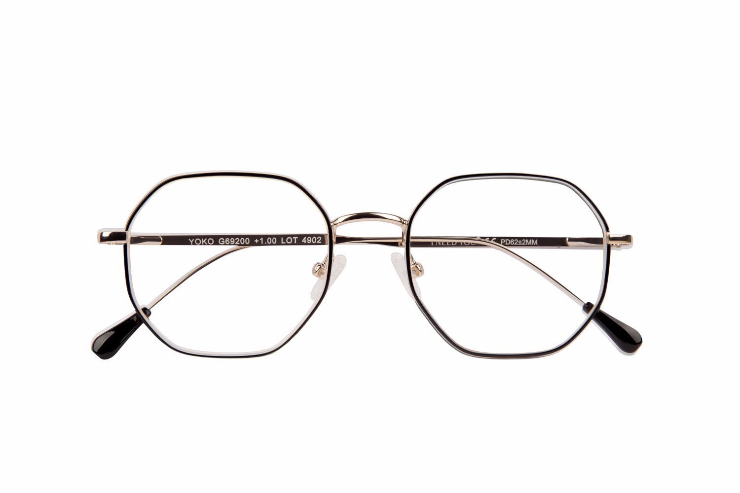 Lesebrille YOKO, schwarz-gold, +3.00 dpt mit Etui main product photo