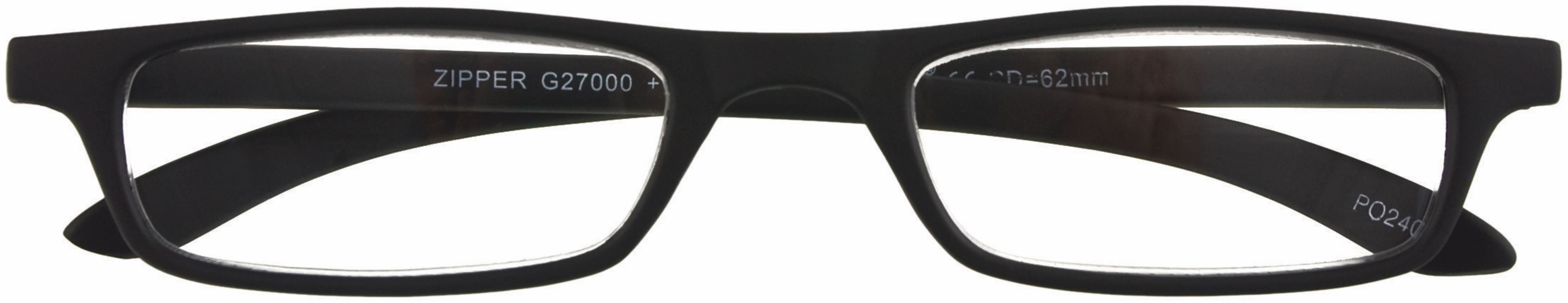 Lesebrille ZIPPER, schwarz, +2.50 dpt mit Etui main product photo