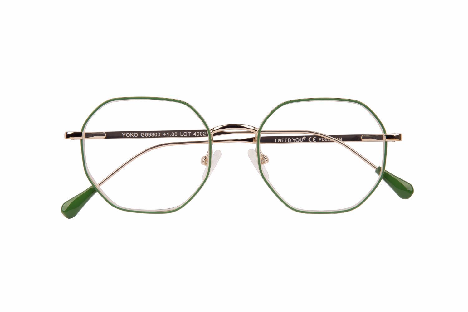 Lesebrille YOKO, grün-gold, +1.50 dpt mit Etui main product photo