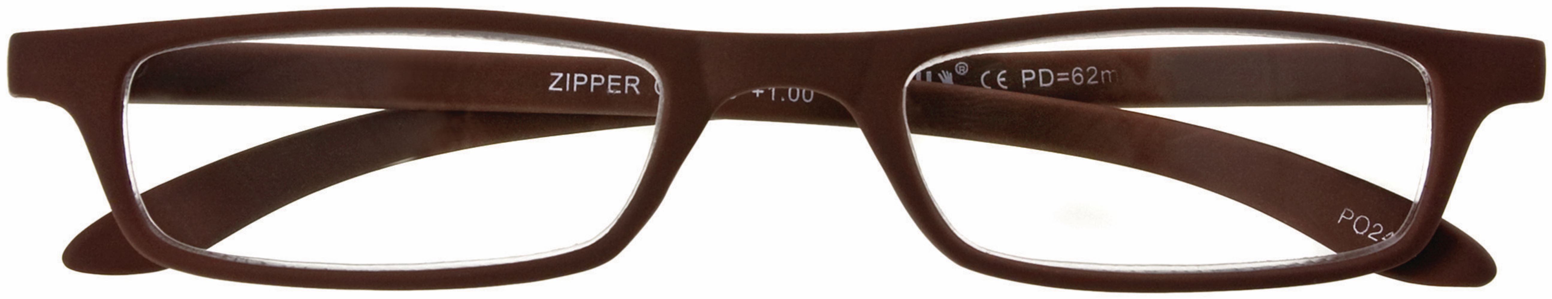 Lesebrille ZIPPER, braun, +1.00 dpt mit Etui main product photo